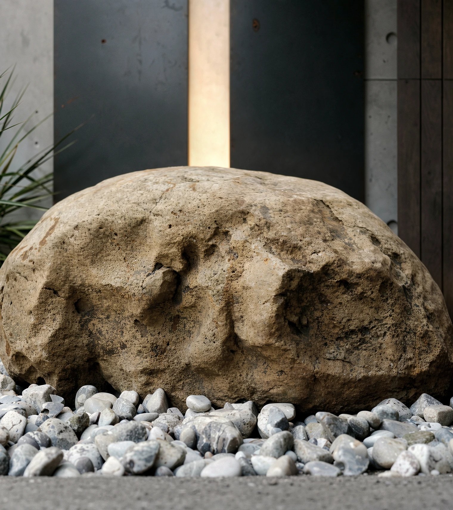 Pedra e seixos